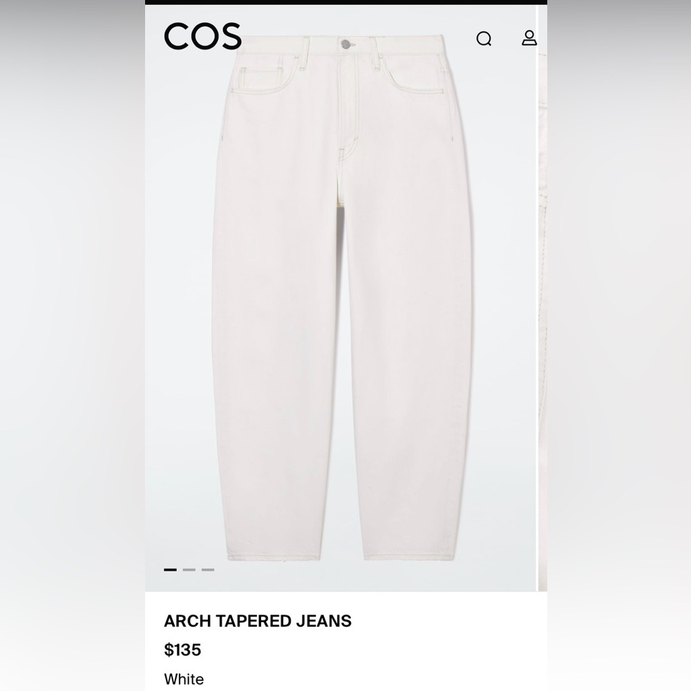 COS White Arch Tapered Jeans